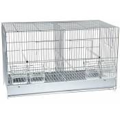 55 x 27 x 35 cm: Cage à oiseaux double en métal avec accessoires en plastique