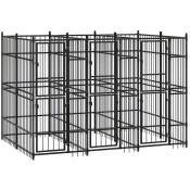 Maisonchic - Chenil d'extérieur | Enclos Parc Cage pour chiens Acier 5,53 m² 20116 - Noir