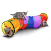 Memkey - Tunnel interactif pour chat d'intérieur - Jouet pour animaux domestiques - Tunnel de jeu pour chats, chatons, lapins, chiots - Pliable