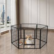Cage Pliant pour Chien en Métal avec Porte,réglables Parc pour Petit animal,6 comprimés,Noir