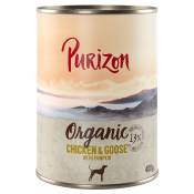 Lot Purizon Organic Bio 12 x 400 g pour chien - poulet, oie & potiron
