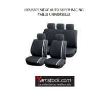 Peraline - Housses pour sièges de voiture grise/noir super racing compatible airbag