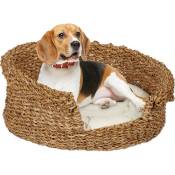 Relaxdays - Couchage pour chien et chat, rond, HxD: 18x46 cm, petite corbeille pour votre animal, zostère, nature - crème