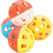 4 sphères grelot ø 3 cm jouet pour chat couleur multi
