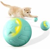 Baytion Balle interactive pour chat, jouet intelligent d'intérieur à roulement automatique avec lumière led à couleur changeante, 2 modes,