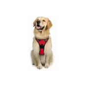 Choyclit - Harnais pour chien,Harnais Chien l Arnais Rouge Anti Traction Réfléchissant Gilet Réglable pour Chien Grand Taille, Attache Devant Crochet