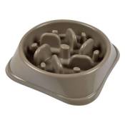 Gamelle pour Chien & Chat Anti-Glouton 19cm Taupe