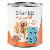Lot Briantos Delicious Paté 24 x 800 g pour chien - poisson, petits pois