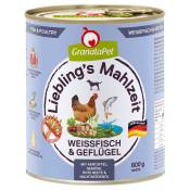 Lot GranataPet Liebling's Mahlzeit 24 x 800 g pour chien - poisson blanc, volaille