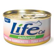 12x85g LifeCat Adult thon et crevettes nourriture pour