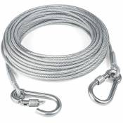 Câble d'attache pour chien, câble d'attache robuste pour chien de 15 m (49 pieds) pour chiens
