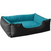 BedDog® LUPI lit pour chien, Panier corbeille, coussin de chien:XL, BLUE-SKY (noir/bleu)