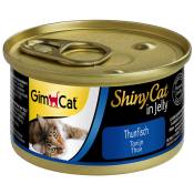Lot GimCat ShinyCat en gelée 24 x 70 g pour chat - thon
