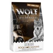 Offre découverte Croquettes Wolf of Wilderness sans céréales pour chien - Rocky Canyons Senior, bœuf élevé en liberté - mono-protéine (300 g)