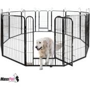 Puppy Run - Banc pour chien - Parc pour chien - Parc pour chiot avec 12 panneaux de chenil - Acier -78 x 60 cm - Maxxpet