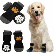 Chaussettes antidérapantes pour chien Chaussettes antidérapantes d'intérieur pour chien 2 paires Chaussettes pour chien Protection des pattes