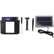 Eosnow - Porte de poulet automatique avec minuterie, alimenté par batterie solaire, affichage led, double porte, ouvre-poulailler électrique, noir