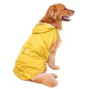Fortuneville - Manteau imperméable pour chien, veste d'hiver coupe-vent chaude pour chien de taille moyenne à grande avec bandes réfléchissantes