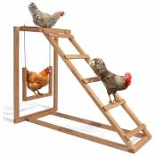 Idmarket - Aire de jeux en bois pour poules avec balançoire