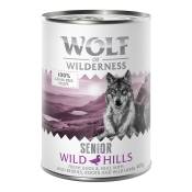 6x400g Senior Wild Hills canard, veau 0% céréales Wolf of Wilderness - Nourriture pour chien