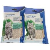 Animallparadise - Un lot de deux sachets d'herbe à chat, orges 100gx2