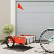 Vidaxl - Remorque de vélo cargo orange tissu oxford