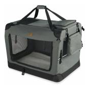Vounot - Sac transport pliable chien chat caisse cage portable 50x35x36cm gris