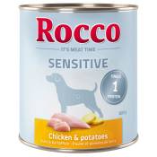 24x800g Rocco Sensitive poulet, pommes de terre - Pâtée