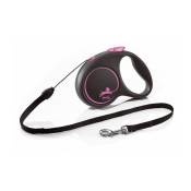 Laisse Black Design s Cord 5m black/ pink Flexi FU12C5-251-S-CP - Noir/Rose