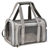 L&h-cfcahl - Sac de chat sac à main pour animaux de compagnie sortir portable petit sac de chien pliable gris respirant 402525CM