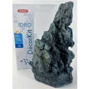 Décor. kit Idro black stone n° 1 dimension 11 x 7.5 x Hauteur 17 cm pour aquarium. Zolux Noir
