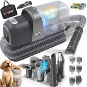 Tondeuse pour chiens avec aspirateur Tondeuse silencieuse avec akku Kit de toilettage avec accessoires pour chiens & chats Tondeuse pour poils
