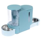 Distributeur d'eau et de nourriture TIAKI, bleu clair pour chien et chat - jusqu'à 1,3 kg de croquettes et 3 L d'eau