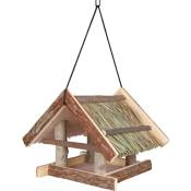 Mangeoire en bois naturel avec prolongement du toit. pour oiseaux Animallparadise Marron
