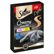 9x12g Sheba Creamy Snacks poulet & saumon - Friandises pour chat