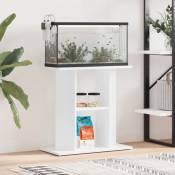 Support d'aquarium blanc brillant 60x30x60 cm bois