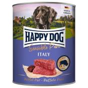 6x800g Happy Dog Sensible Pure Italie (pur buffle) - Pâtée pour chien