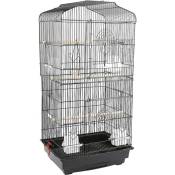 Cage à Oiseaux,Portable,avec Mangeoires,pour Perroquet/Perruche/Canari/Parakeet/Calopsitte élégante,46×35×92cm