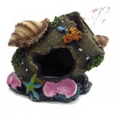 Décoration d'aquarium - Imitation rocaille - Résine - Cachette de poisson - Décoration d'aquarium - Convient pour les poissons combattants et les