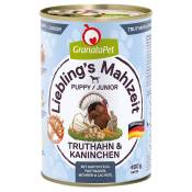 Paquet économique : 24x400g Granatapet Liebling's Mahlzeit Junior Dinde & Lapin Nourriture pour chien humide