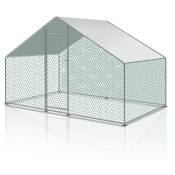 Poulailler 3x2x2m enclos extérieur avec serrure enclos extérieur clapier pour petits animaux en acier galvanisé - Vingo