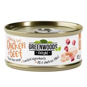 Greenwoods Delight filet de poulet, bœuf pour chat 24 x 70 g