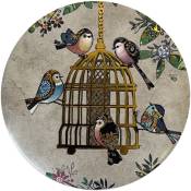 Le Monde Des Animaux - Magnet rond cage à oiseaux 5,5 cm
