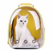 Sac à dos de transport bulle pour chat ou petit chien jaune