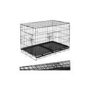 Springos - Cage métallique pour animaux, enclos pour chien ou chat de 100 x 70 x 60 cm, taille l, noir.
