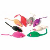 8 souris en fourrure, jouet pour chat, multi couleur . Multicolor - Animallparadise