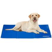 Relaxdays - Matelas chiens, 110 x 70 cm, tapis rafraîchissant, gel, lavable, rafraîchisseur animaux, bleu