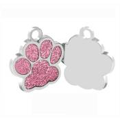 Couleur Rose -Médaille personnalisée pour chien et chat - Idéale pour graver votre nom et votre contact - Plaque d'identification en acier inoxydable