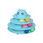 Jouet pour chat rouleau niveau 3 plateau tournant jouet pour chat balle avec six boules colorées interactif chaton amusant exercice psychophysique