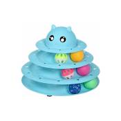 Xinuy - Jouet pour chat rouleau niveau 3 plateau tournant jouet pour chat balle avec six boules colorées interactif chaton amusant exercice